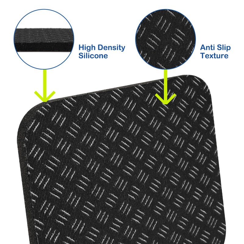 TRINKA 4 Pcs Walking Pad Mat, Treadmill Mat Pads, 4"" x 4"" x 0.2"" Double-Sided Non-Slip Exercise Equipment Mat, High Density Silicone Anti Vibration Pad for Protect Floors, Noise Reduction - Image 3